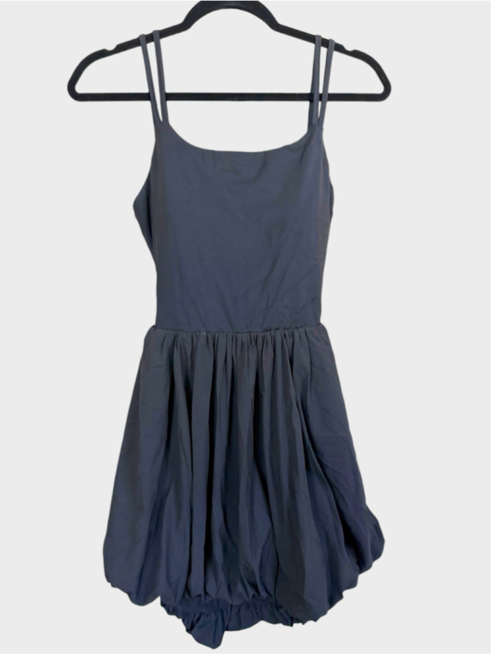 Size M Halara Double Strap Bubble Skirt Mini Dress Black
